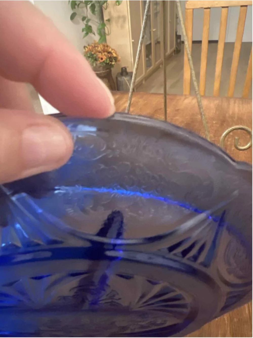 Hazel-Atlas Royal Lace Cobalt Blue Depression Glass Grill Plates Set X5 Vintage